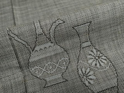 平和屋着物●本場大島紬　9マルキ　陶器草花文　正絹　逸品　DAAY5852ud