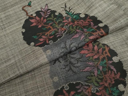 平和屋着物●本場大島紬　9マルキ　雪輪草葉文　正絹　逸品　DAAY5856ud