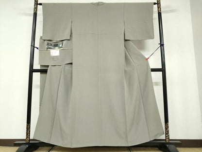 平和屋着物●上質な色無地　岩井茶色　反端付き　正絹　逸品　DAAY5870ud