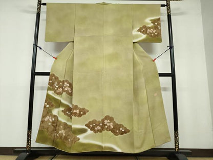平和屋着物●訪問着 作家物 絞り 雲取舞葉文 暈し染め 正絹 逸品 DAAY5880ud