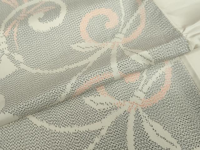 平和屋着物●上質な紬　唐草文　正絹　逸品　DAAY5891ud
