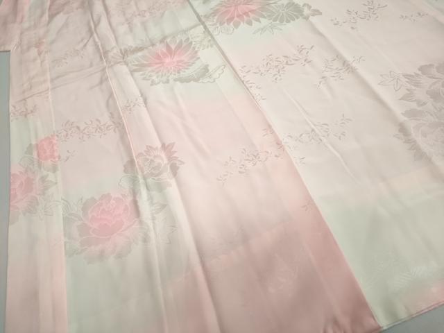 平和屋着物●振袖用長襦袢 袷 草花地紋 暈し染め 半衿刺繍 正絹 逸品 DAAY5903ud