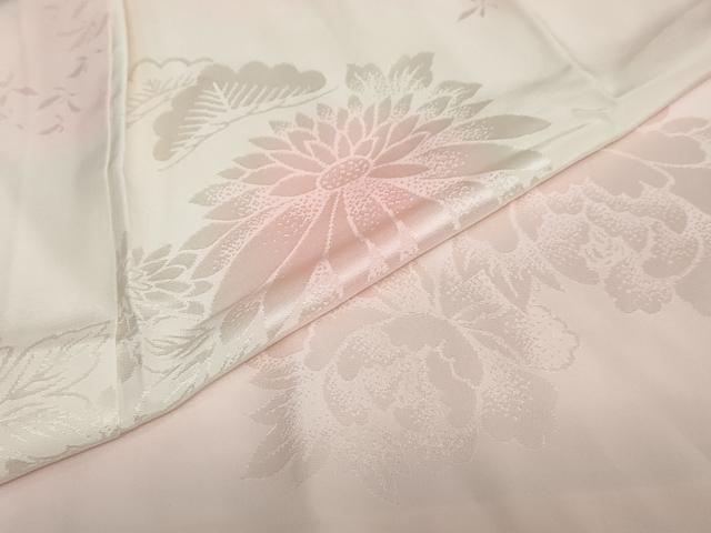 平和屋着物●振袖用長襦袢 袷 草花地紋 暈し染め 半衿刺繍 正絹 逸品 DAAY5903ud