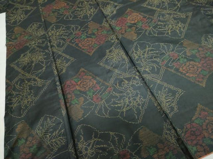 平和屋着物●本場大島紬　冊子草花文　高島屋扱い　正絹　逸品　DAAY5907ud