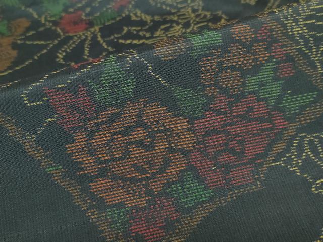 平和屋着物●本場大島紬　冊子草花文　高島屋扱い　正絹　逸品　DAAY5907ud