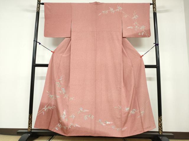 平和屋着物●訪問着　友禅　枝葉文　暈し染め　正絹　逸品　未使用　DAAY5914ud
