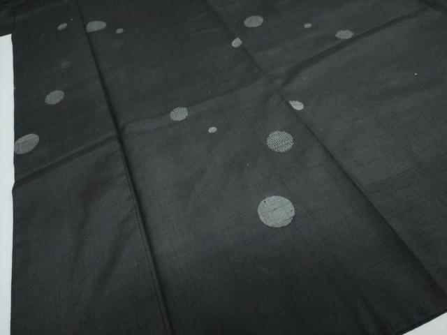 平和屋着物●結城紬　100亀甲　飛び亀甲　丸文　黒地　正絹　逸品　DAAY5919ud