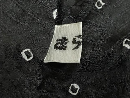 平和屋着物●訪問着　総絞り　地紙重ね草花文　黒地　正絹　逸品　DAAY5920ud