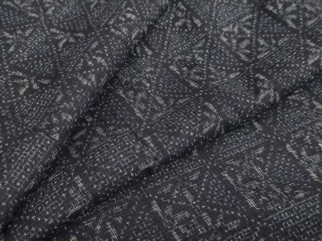 平和屋着物●結城紬 80亀甲 幾何学文様 正絹 逸品 DAAY5931ud