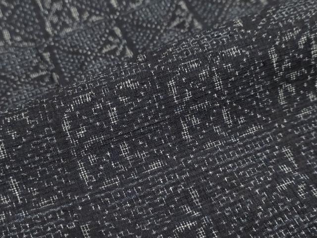 平和屋着物●結城紬 80亀甲 幾何学文様 正絹 逸品 DAAY5931ud