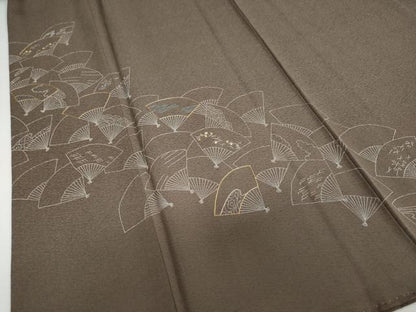 平和屋着物●豪華色留袖　刺繍　扇面流水文　金糸　正絹　逸品　DAAY5932ud