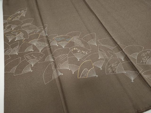 平和屋着物●豪華色留袖　刺繍　扇面流水文　金糸　正絹　逸品　DAAY5932ud