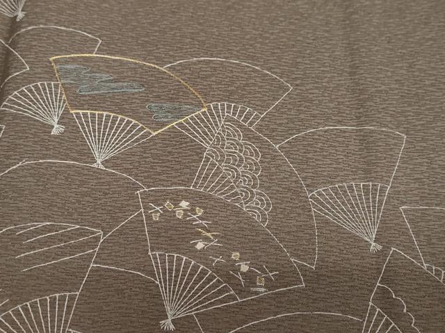平和屋着物●豪華色留袖　刺繍　扇面流水文　金糸　正絹　逸品　DAAY5932ud