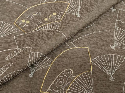平和屋着物●豪華色留袖　刺繍　扇面流水文　金糸　正絹　逸品　DAAY5932ud
