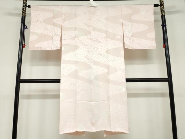 平和屋着物●長襦袢 袷 絞り 流水舞花地紋 正絹 逸品 DAAY5945ud