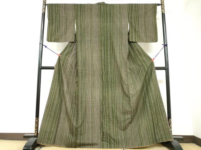 平和屋着物●上質な紬 変わり縞 正絹 逸品 DAAY5952ud