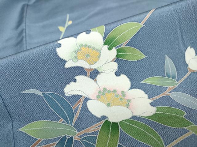 平和屋着物●訪問着　友禅　作家物　枝花文　暈し染め　ロング丈　正絹　逸品　DAAY5968ud