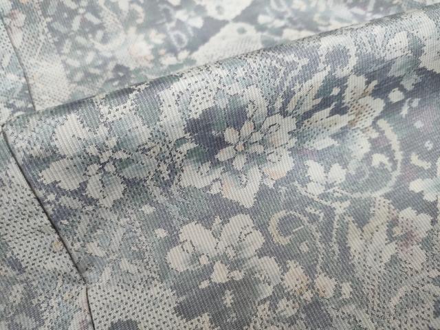 平和屋着物●本場大島紬 白大島 総絣 洋花文 さが美扱い 正絹 逸品 DAAY5974ud