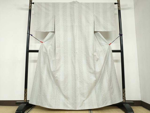 平和屋着物●上質な紬　抽象間道　正絹　逸品　DAAY5983ud