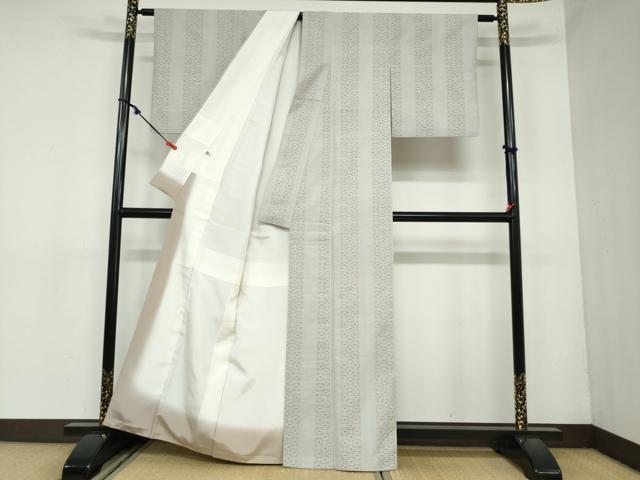 平和屋着物●上質な紬　抽象間道　正絹　逸品　DAAY5983ud