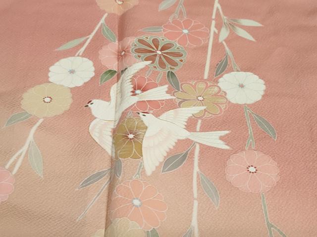 平和屋着物●訪問着　友禅　作家物　花鳥文　暈し染め　正絹　逸品　DAAY5990ud