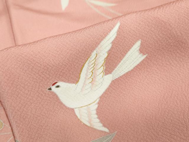 平和屋着物●訪問着　友禅　作家物　花鳥文　暈し染め　正絹　逸品　DAAY5990ud