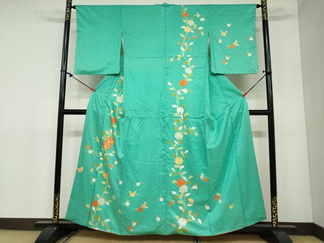 平和屋着物●訪問着　駒刺繍　枝花文　金彩　そごう百貨店扱い　正絹　逸品　DAAY5997ud