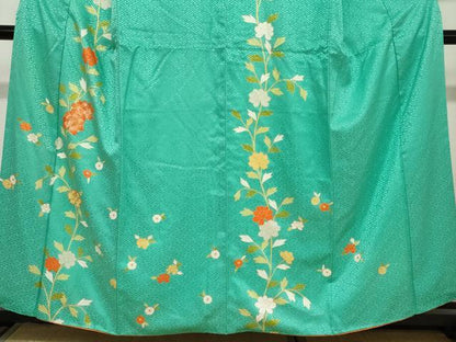 平和屋着物●訪問着　駒刺繍　枝花文　金彩　そごう百貨店扱い　正絹　逸品　DAAY5997ud