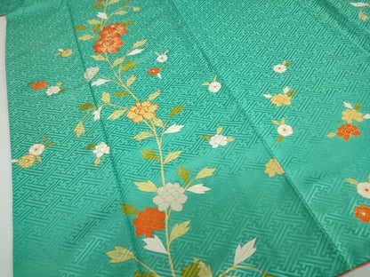 平和屋着物●訪問着　駒刺繍　枝花文　金彩　そごう百貨店扱い　正絹　逸品　DAAY5997ud
