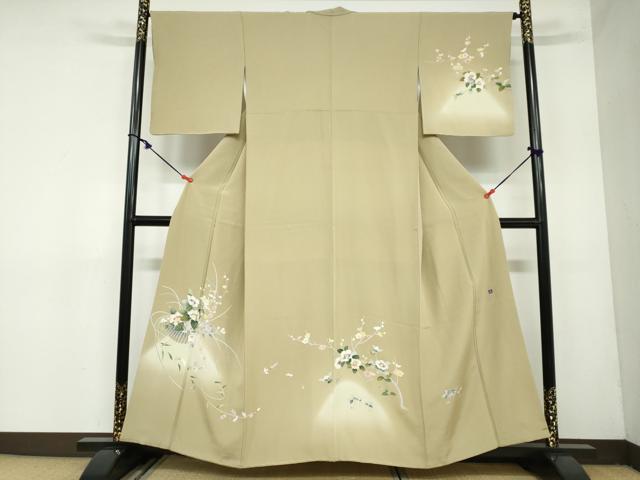 平和屋着物○訪問着 友禅 作家物 枝椿文 暈し染め 正絹