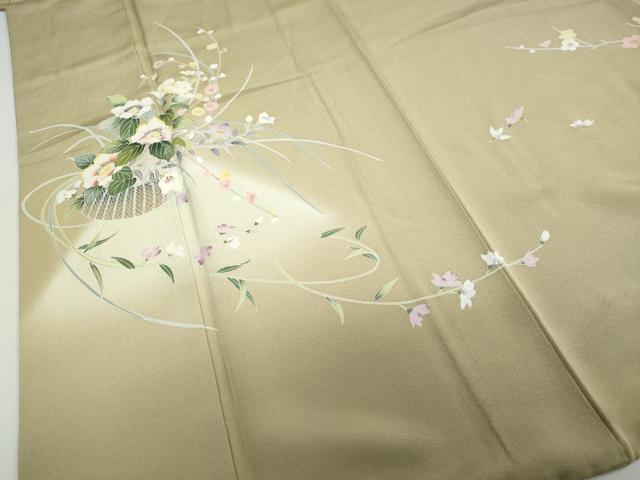 平和屋着物○訪問着 友禅 作家物 枝椿文 暈し染め 正絹