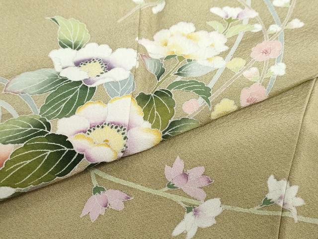 平和屋着物○訪問着 友禅 作家物 枝椿文 暈し染め 正絹