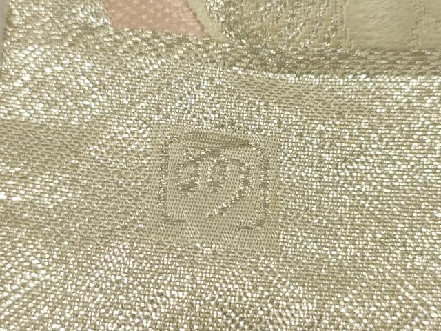 平和屋着物◎両面 六通柄袋帯 唐織 作家物 銀慶長取花蝶の丸松葉 銀糸 正絹 逸品 DAAY6098ea