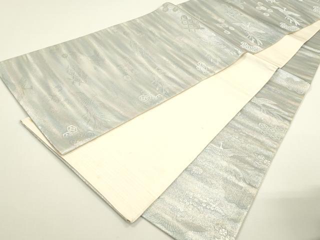 平和屋着物◎六通柄袋帯 鳳凰吉祥花文 銀糸 正絹 逸品 DAAY6108ea