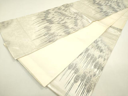 平和屋着物◎六通柄袋帯　樹林文　銀糸　正絹　逸品　DAAY6153ea