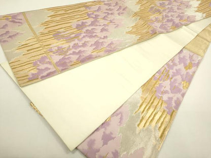 平和屋着物◎六通柄袋帯　樹林文　金銀糸　正絹　逸品　DAAY6156ea