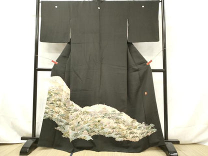 平和屋着物■豪華黒留袖 風景花文 松竹梅 正絹 逸品 DAAY6252ea