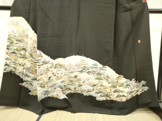 平和屋着物■豪華黒留袖 風景花文 松竹梅 正絹 逸品 DAAY6252ea