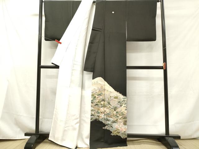 平和屋着物■豪華黒留袖 風景花文 松竹梅 正絹 逸品 DAAY6252ea