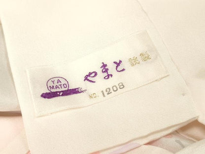 平和屋着物■長襦袢 無双仕立て 枝花文 暈し染め やまと誂製 正絹 逸品 DAAY6259ea