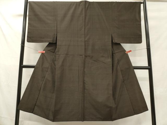 平和屋着物■男性　紬　格子　正絹　逸品　DAAY6264ea