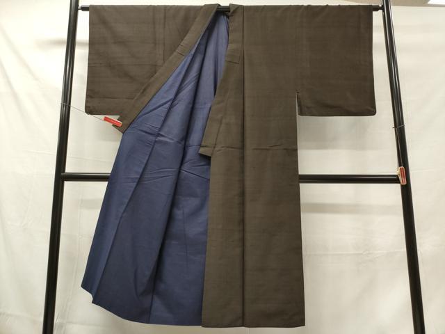 平和屋着物■男性　紬　格子　正絹　逸品　DAAY6264ea