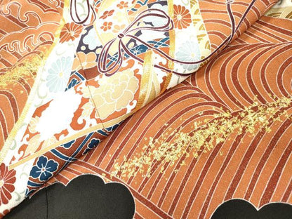 平和屋着物■豪華黒留袖 駒刺繍 立波吉祥花舟文 金彩 正絹 逸品 DAAY6272ea