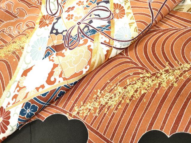 平和屋着物■豪華黒留袖 駒刺繍 立波吉祥花舟文 金彩 正絹 逸品 DAAY6272ea