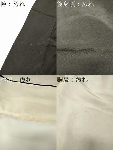 平和屋着物■豪華黒留袖 駒刺繍 飛鶴松文 金彩 正絹 逸品 DAAY6275ea