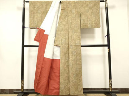 平和屋着物■上質な紬　亀甲花文　正絹　逸品　DAAY6361ea