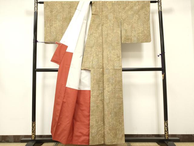 平和屋着物■上質な紬　亀甲花文　正絹　逸品　DAAY6361ea