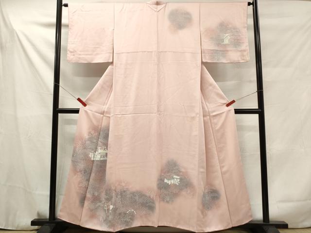 平和屋着物■訪問着　竹垣風景秋草松文　暈し染め　正絹　逸品　DAAY6497ea