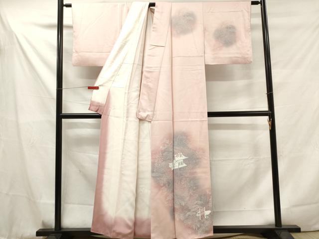 平和屋着物■訪問着　竹垣風景秋草松文　暈し染め　正絹　逸品　DAAY6497ea