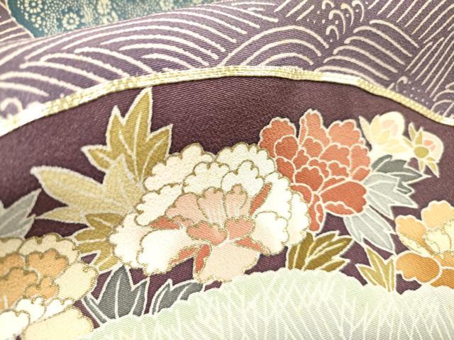 平和屋着物●豪華色留袖　刺繍　几帳檜扇花文　金糸　正絹　逸品　AABD4783ph 平和屋着物○豪華色留袖 刺繍 几帳檜扇花文 金糸 正絹 逸品